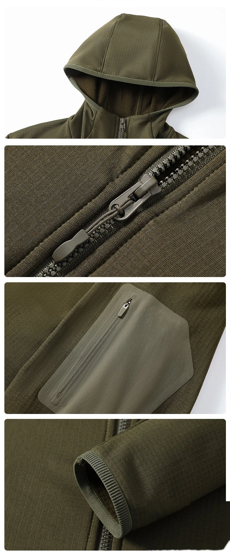 Custom Autumn Winter Men’s Business Jacket - New Fashion Stand-Collar Hooded Warm Outdoor Coat detail
