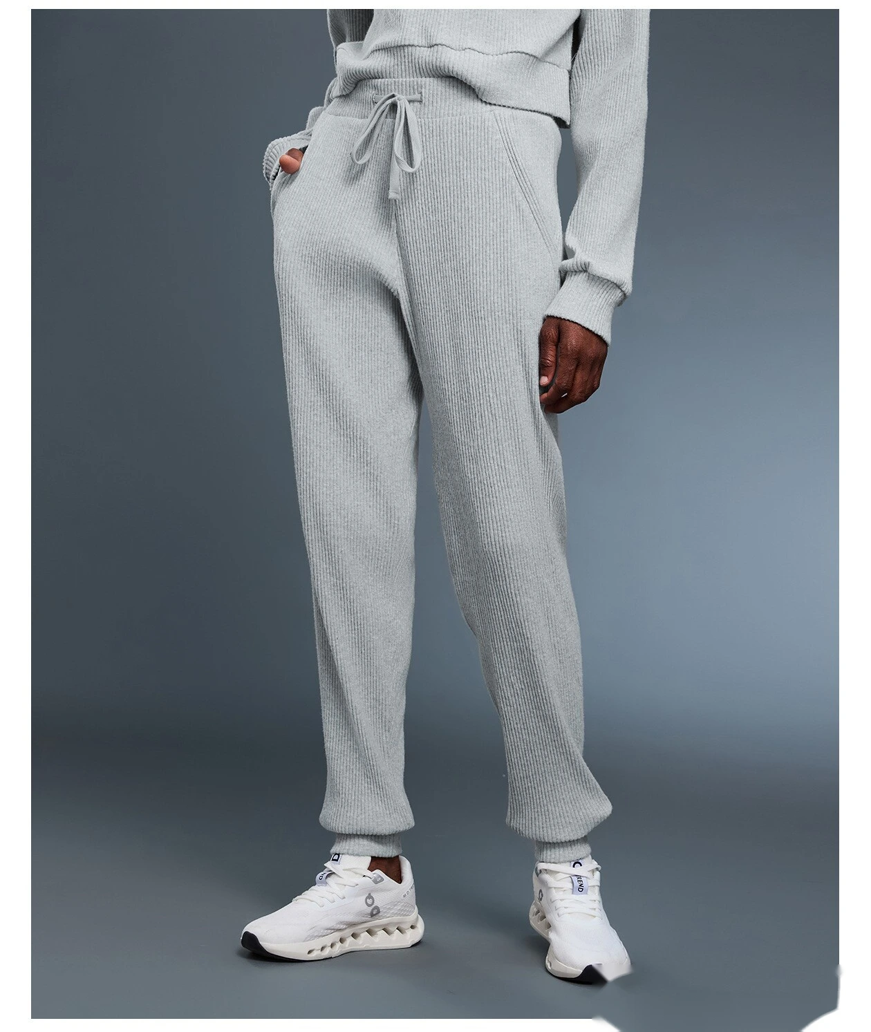 Customized high waist drawstring leg pants women's loose drape breathable casual pants running sweatpants detail