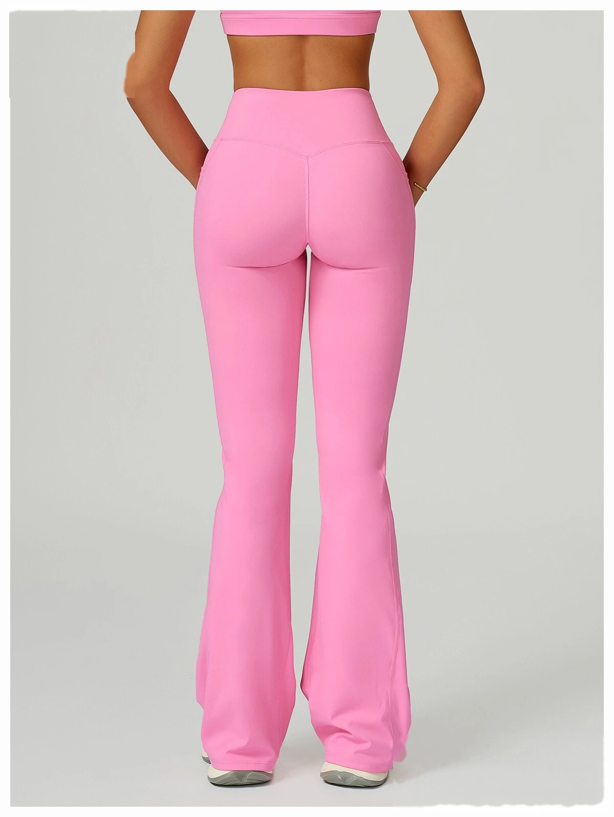 Custom Crossover Waist Yoga Leggings for Women - High-Waisted High-Stretch Micro-Flare Pants, Outdoor Sports Gym Running detail