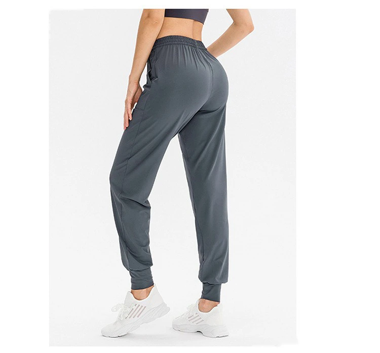Customized women's elastic leisure sports elastic leg pants running fitness pants loose yoga pants detail