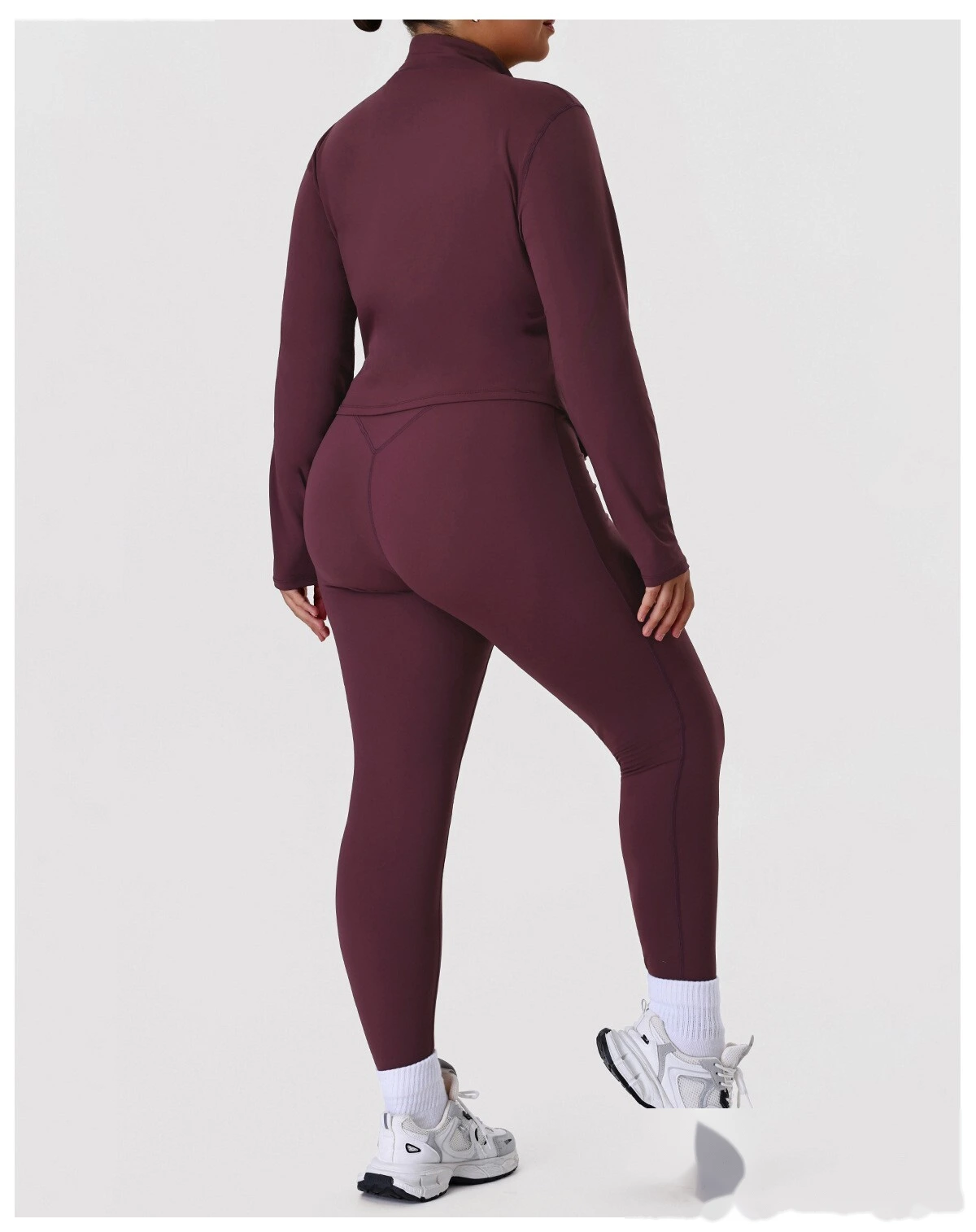 Custom Plus Size Women's Yoga Set - High-Elastic Tight Slimming Running Fitness Activewear detail