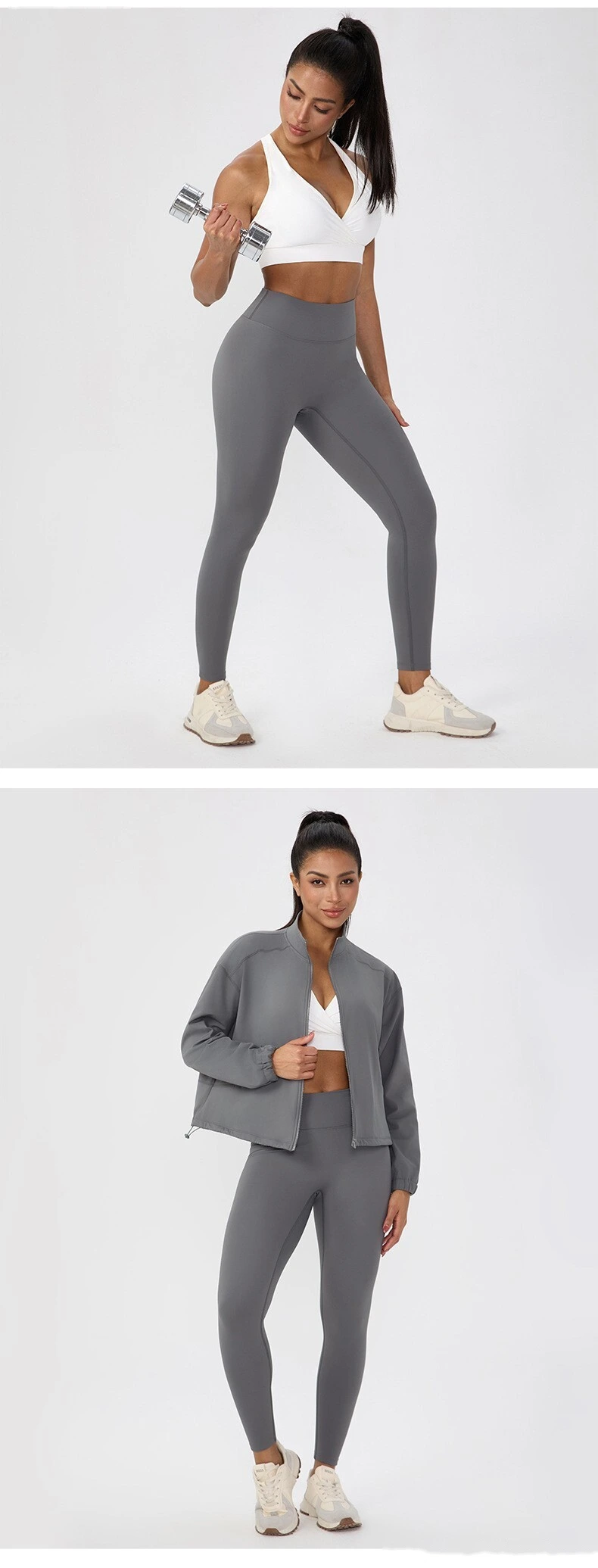 Customizable Women's Warm Yoga Pants | European Style, Peach Hip Lifting, Fleece-Lined for Running & Fitness detail