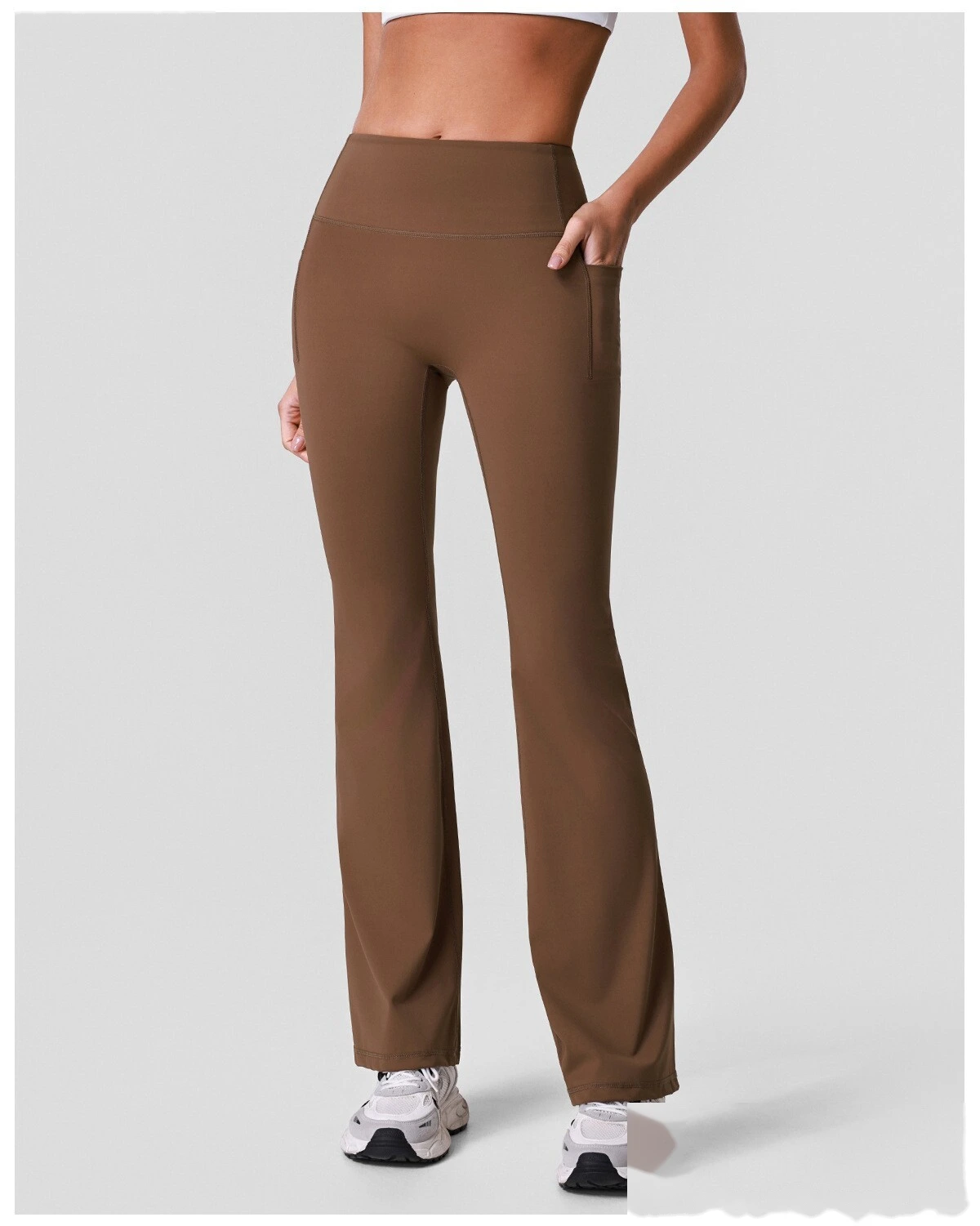 Women’s High Elastic Slim Fit Flared Yoga Pants Quick Dry Outdoor Workout Fitness Leggings detail