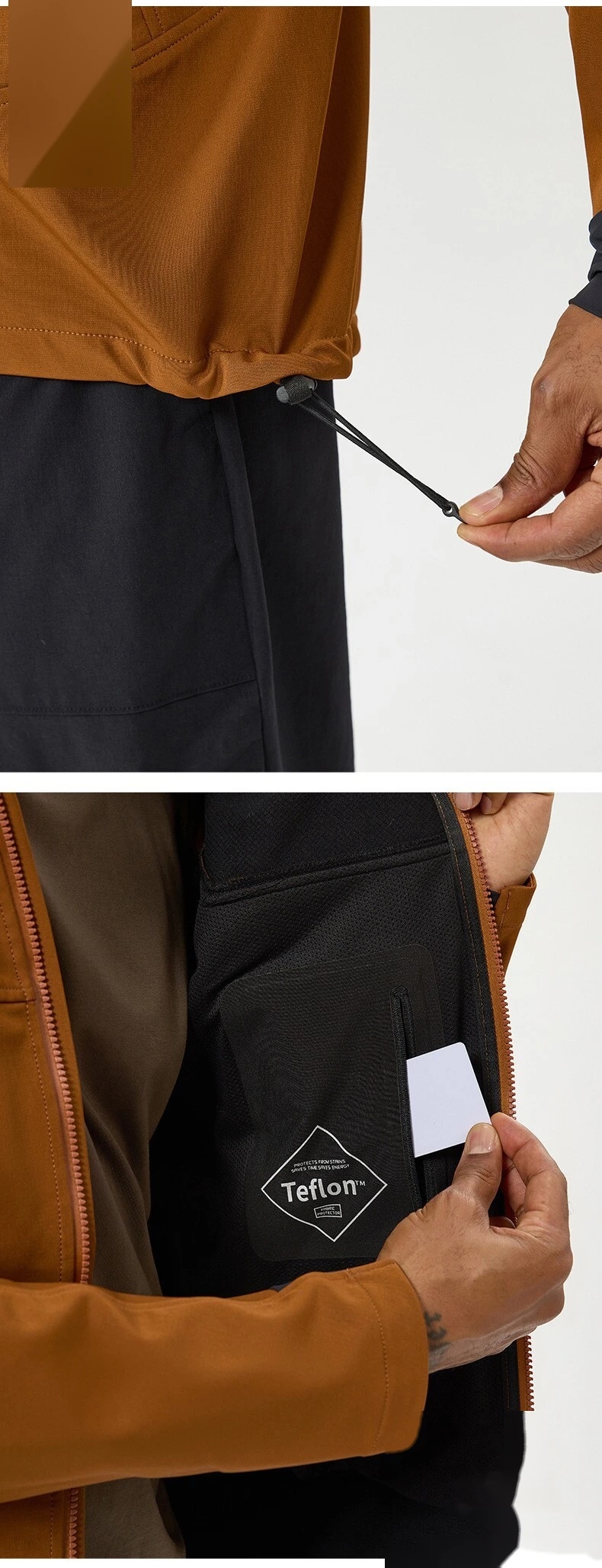 Custom Hooded Outdoor Jacket for Men - Fleece-Lined, Warm, Waterproof & Windproof detail