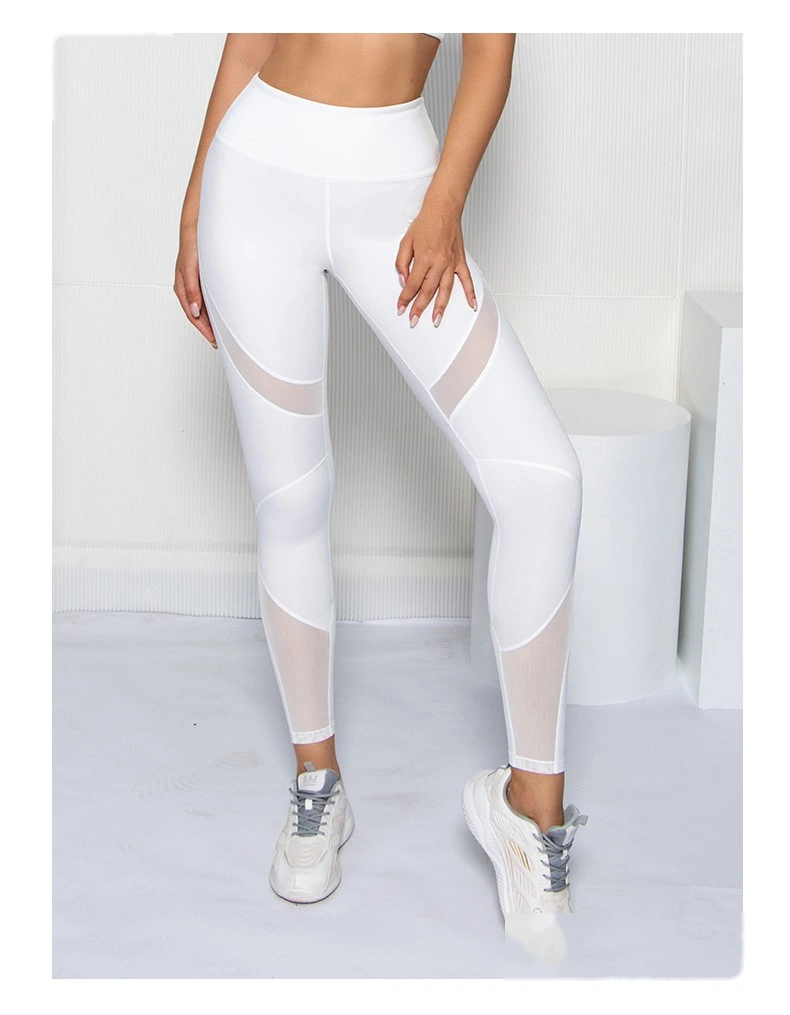 Womens high waisted mesh leggings butt lifting fitness pants detail