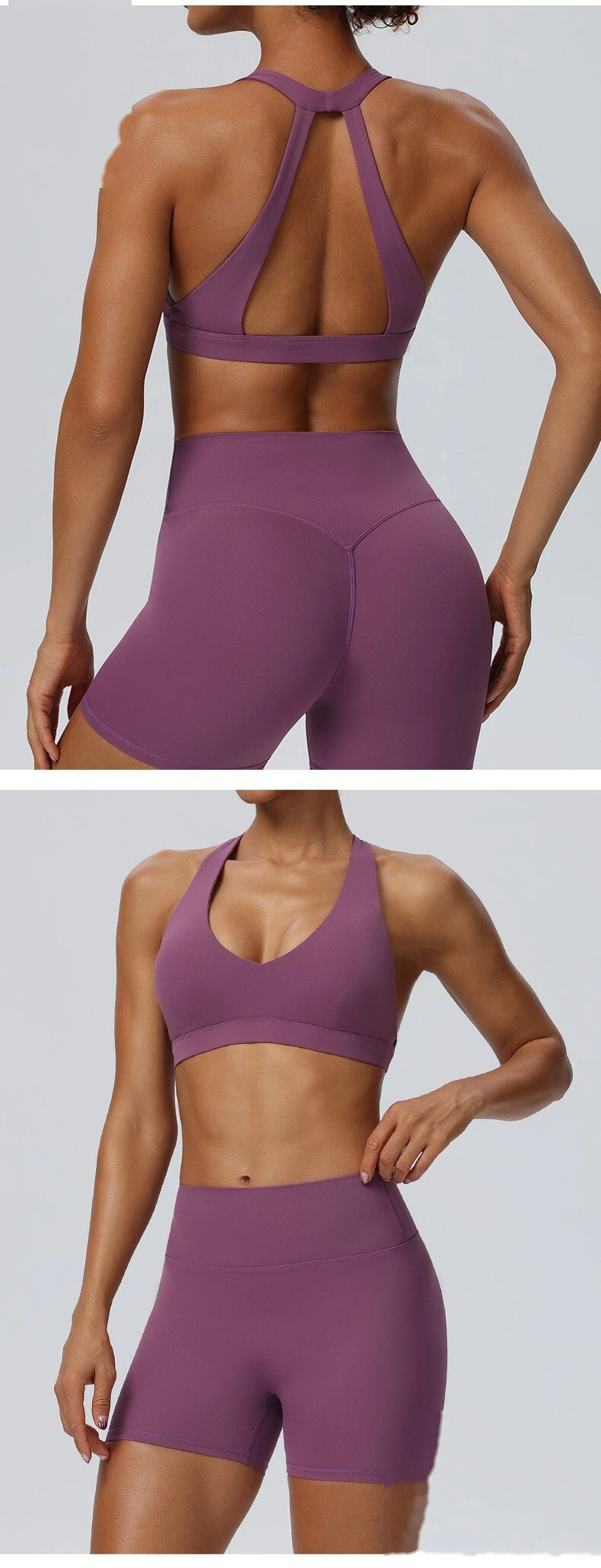 European American Style Halter Beauty Back Sports Bra, Breathable Quick Dry Yoga Fitness Underwear for Women detail