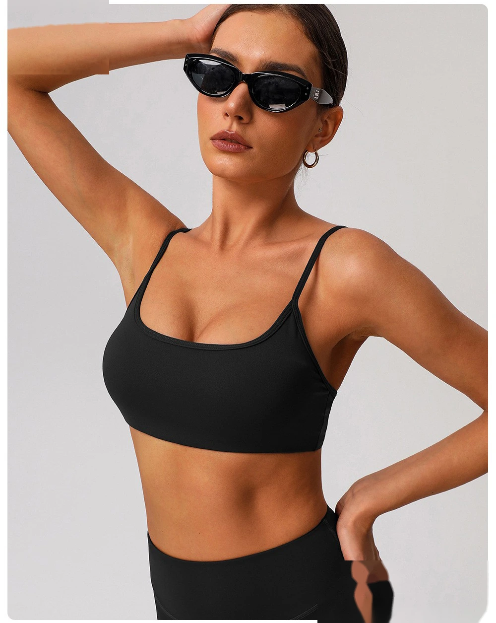 Customized beauty back sports bra nude yoga bra running fitness shirt sling yoga clothes detail