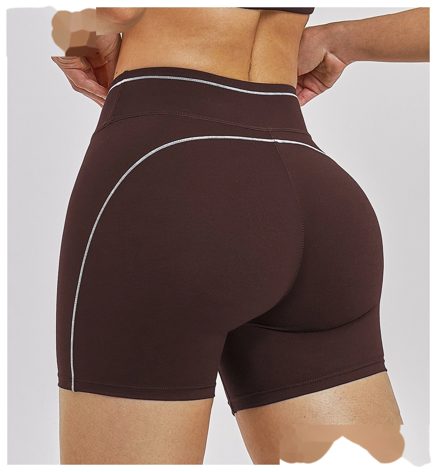 Women’s High Waist Color Block Casual Shorts Yoga Running Fitness Sports Shorts Custom detail