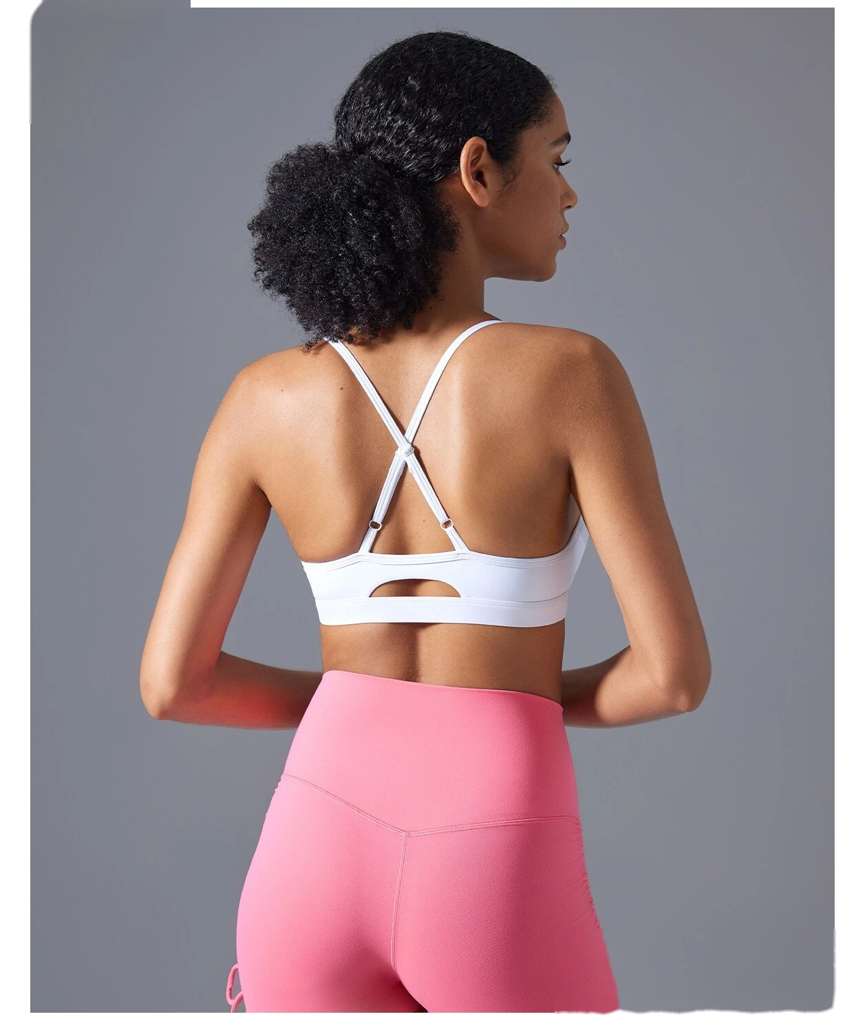 Customized adjustable shoulder strap beauty back sports bra women's running shock-proof fitness bra yoga detail