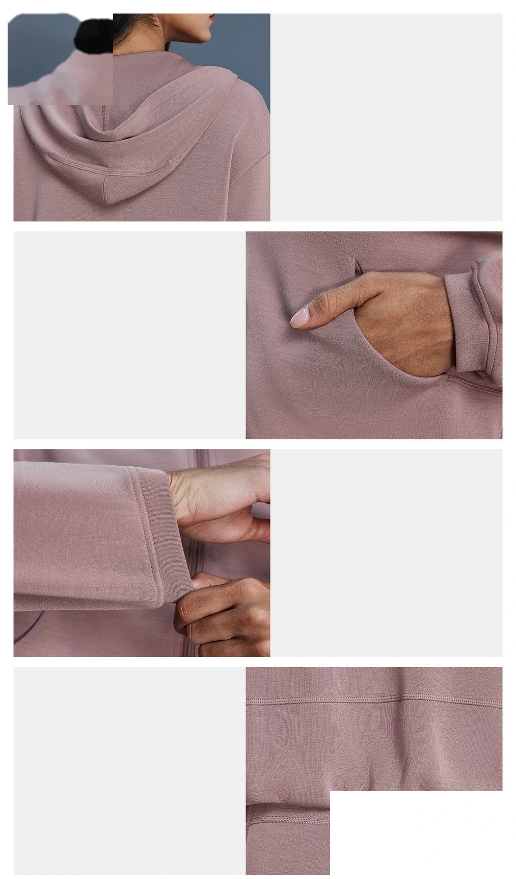 New Custom Women's Zip-Up Hooded Jacket - Casual Sportswear for Running & Workout detail