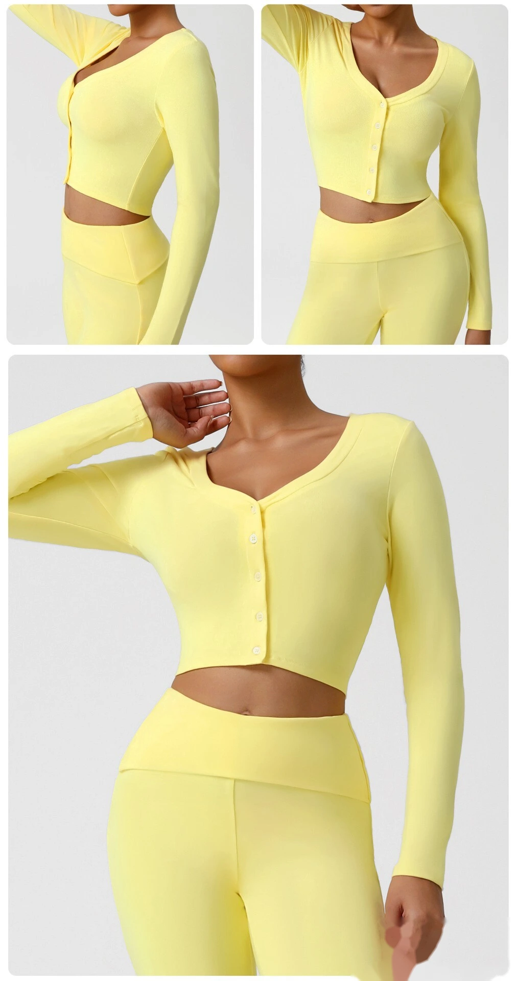 Customized autumn and winter thread sports fitness cardigan slim long-sleeved yoga jacket detail