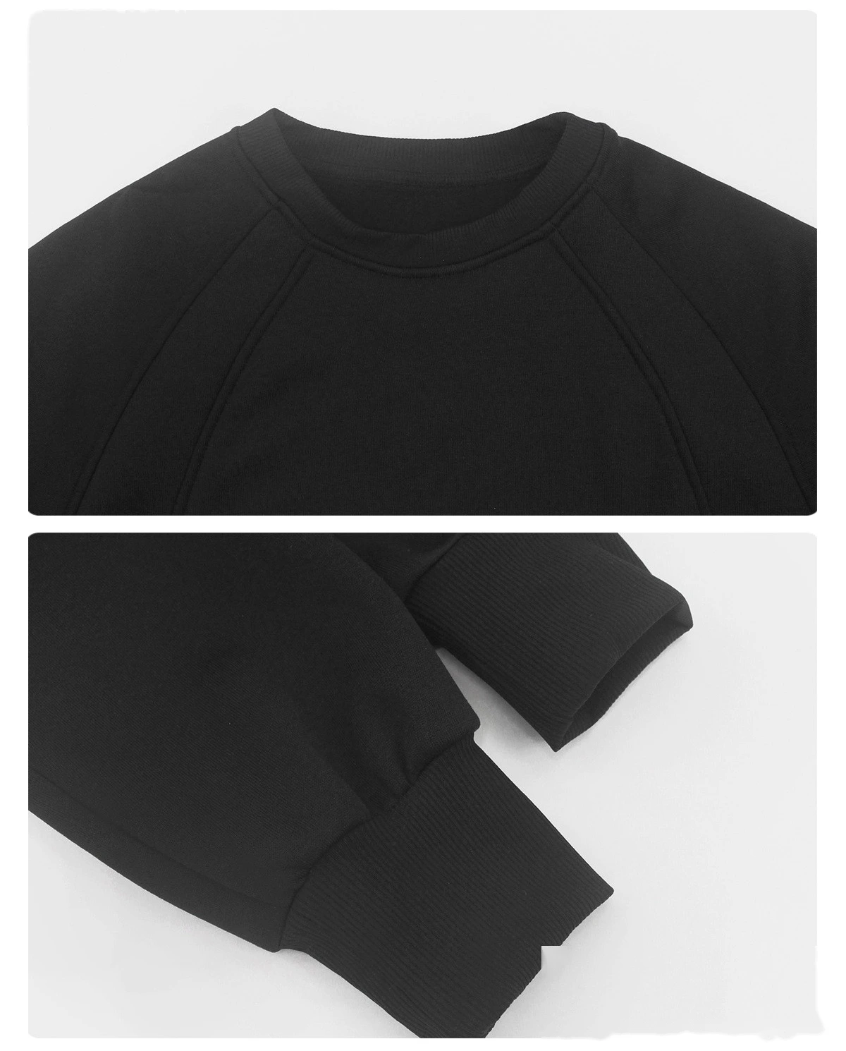 Custom Autumn-Winter Fleece Warm Sweatshirt Set with Cuffed Athletic Jogger Pants & Letter Print detail