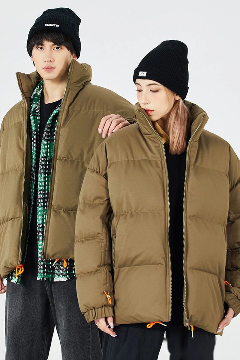 Customize winter men's and women's fashion warm windproof cotton-padded down jacket. detail