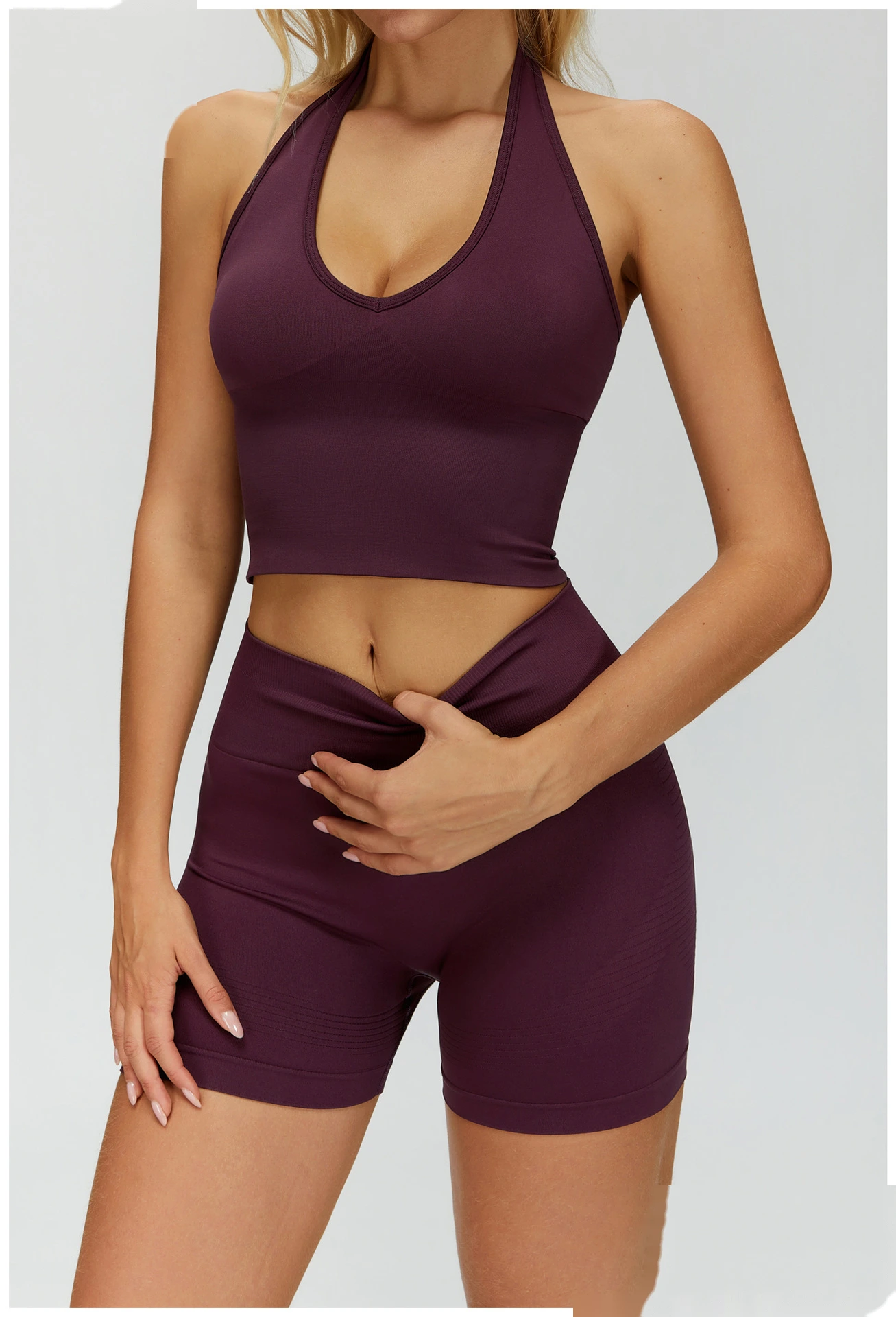 Custom EU-US Seamless Sports Bra | Breathable Halter Backless, Shockproof, for Yoga & Fitness detail
