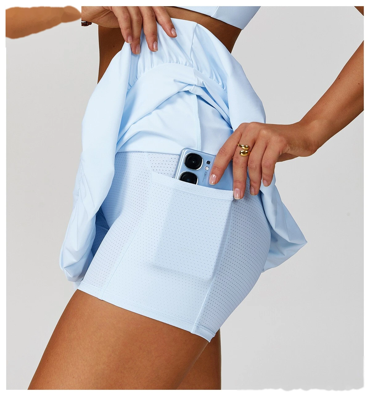 Fake two-piece short skirt Quick-drying breathable anti-exposure tennis skirt Leisure fitness running skirt detail