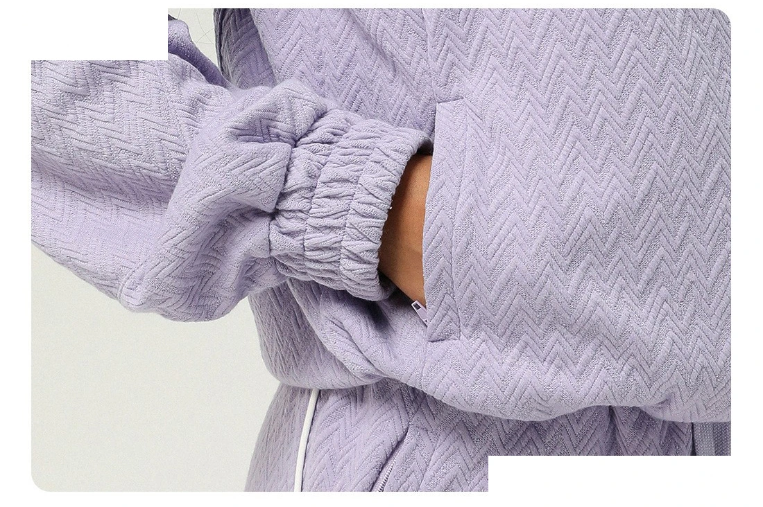 Custom autumn and winter sports and leisure collar jacket women's sweater outdoor fitness coat zipper coat detail