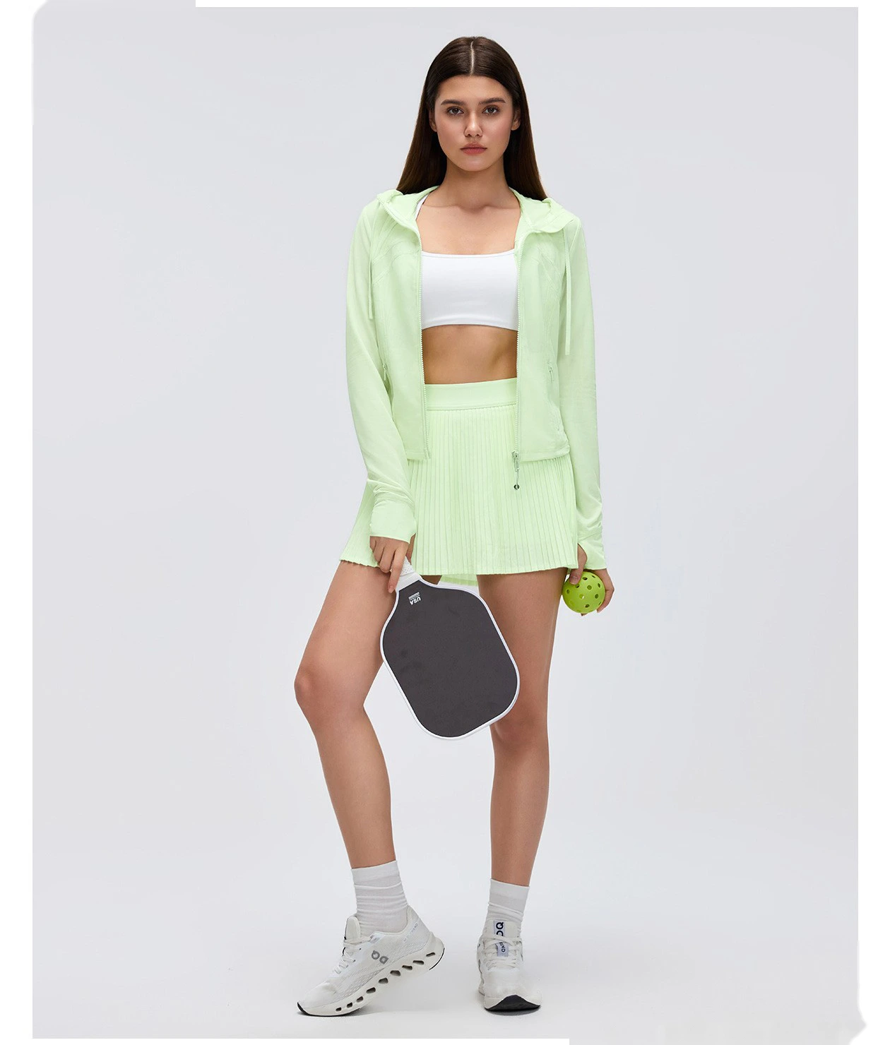 Custom Breathable Mesh Yoga Jacket - Women's Slimming Hooded Full-Zip Running Workout Fitness Jacket detail