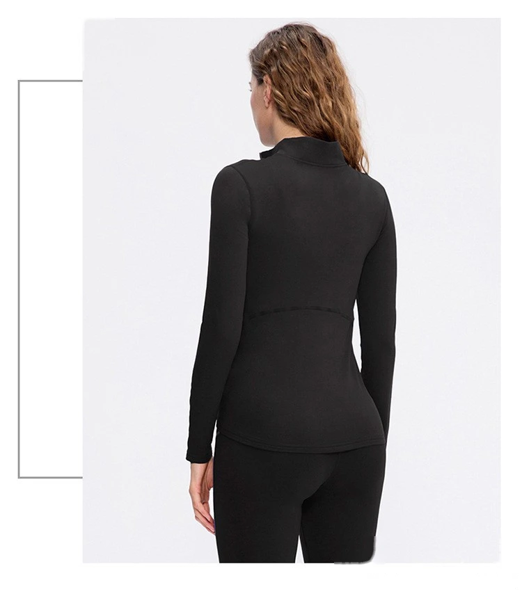 Quality Customized long-sleeved waist slimming slim running yoga fitness suit jacket Manufacturer detail