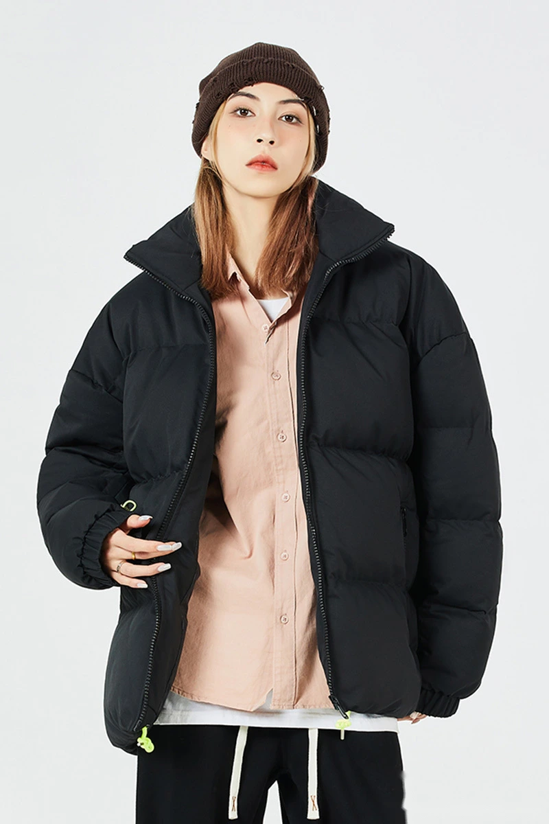 Customize winter men's and women's fashion warm windproof cotton-padded down jacket. detail