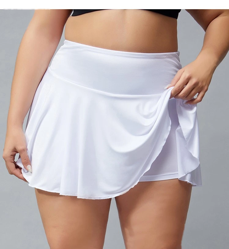Women plus size high rise fitness quick dry running pleated tennis skirts detail