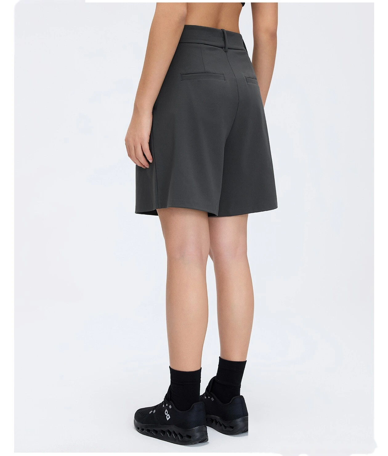 Bulk Custom High-Waisted Dressy Shorts - Women's Loose Wide-Leg Solid Color Suit Bermuda Pants detail