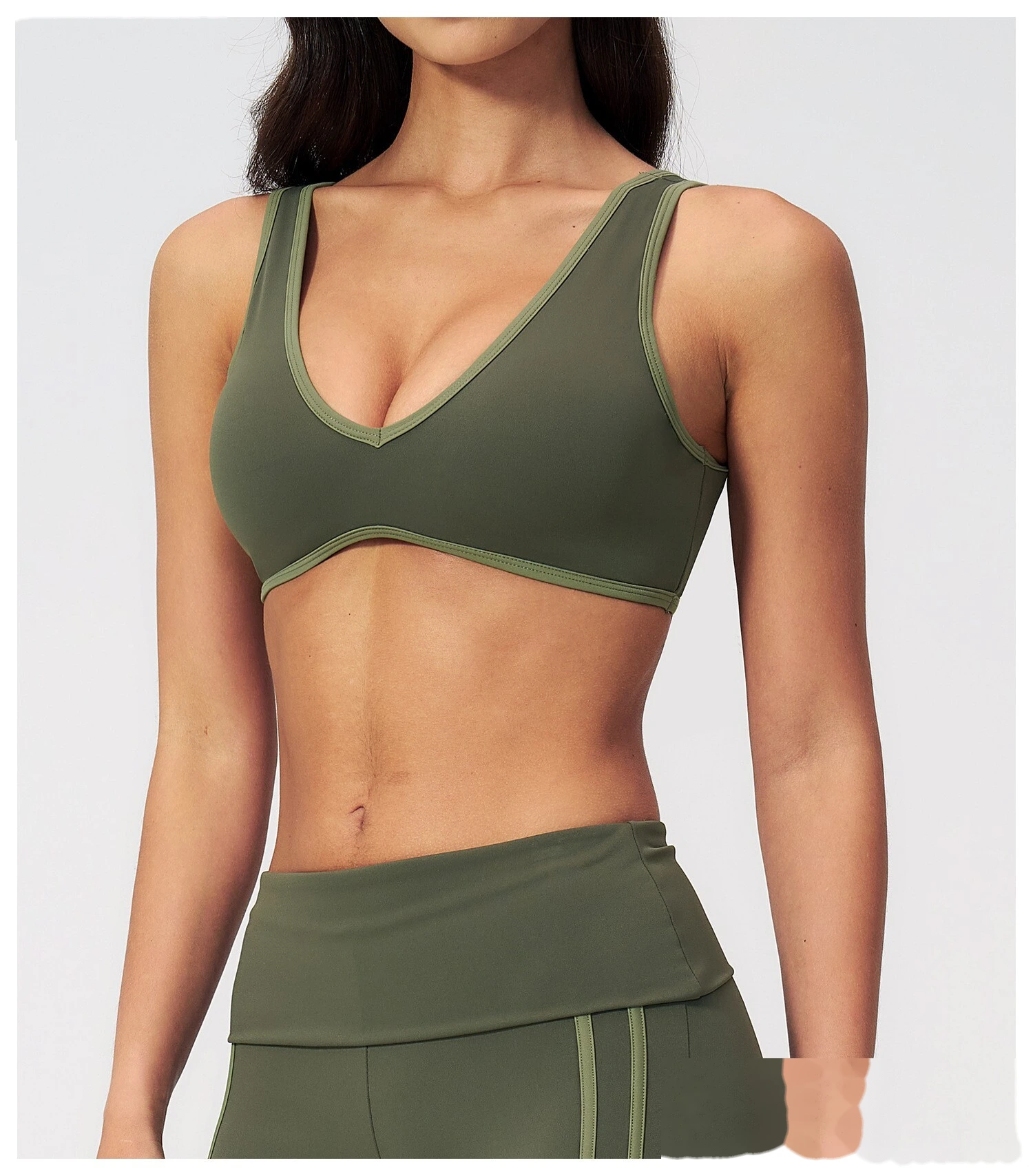 Women Color Block Open Back Sports Bra, Quick Dry Breathable Outdoor Workout Yoga Athletic Bra detail