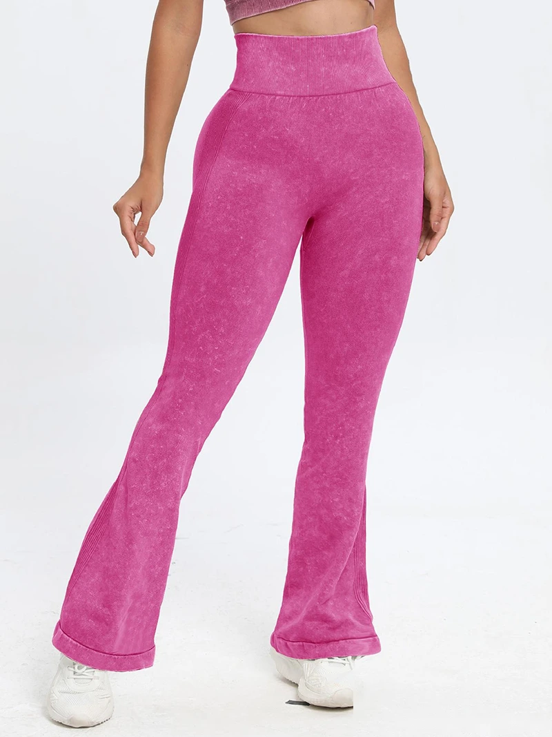 Custom sports scrub tight yoga pants running high waist trumpet fitness pants detail