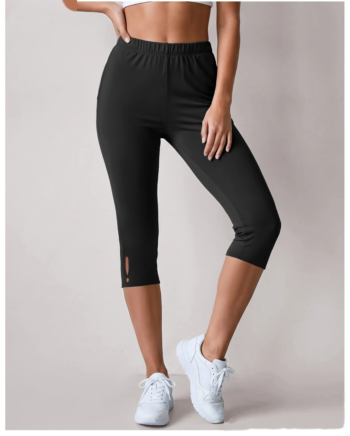 Women 7/8 Length High Rise Fitness Leggings, Compression Slimming Outdoor Sports Yoga Pants Custom Available detail