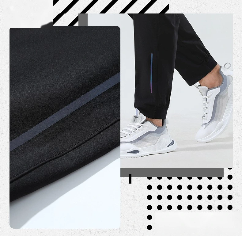 Mens jogger pants elastic outdoor running quick dry trackpants detail
