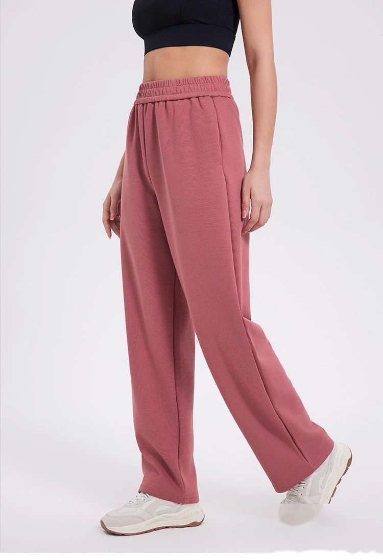 Custom-made women's comfortable underwear thickened high waist straight wide leg sports casual pants detail