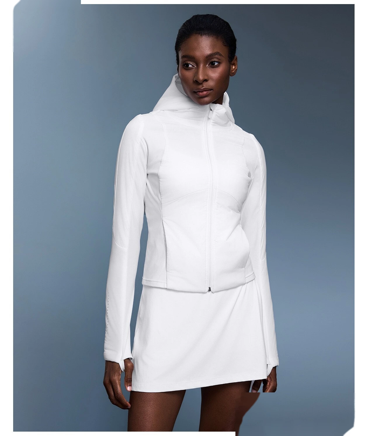 Customized autumn and winter ladies' thin cotton-padded clothes slim and slim plus cashmere cardigan sports hooded coat detail