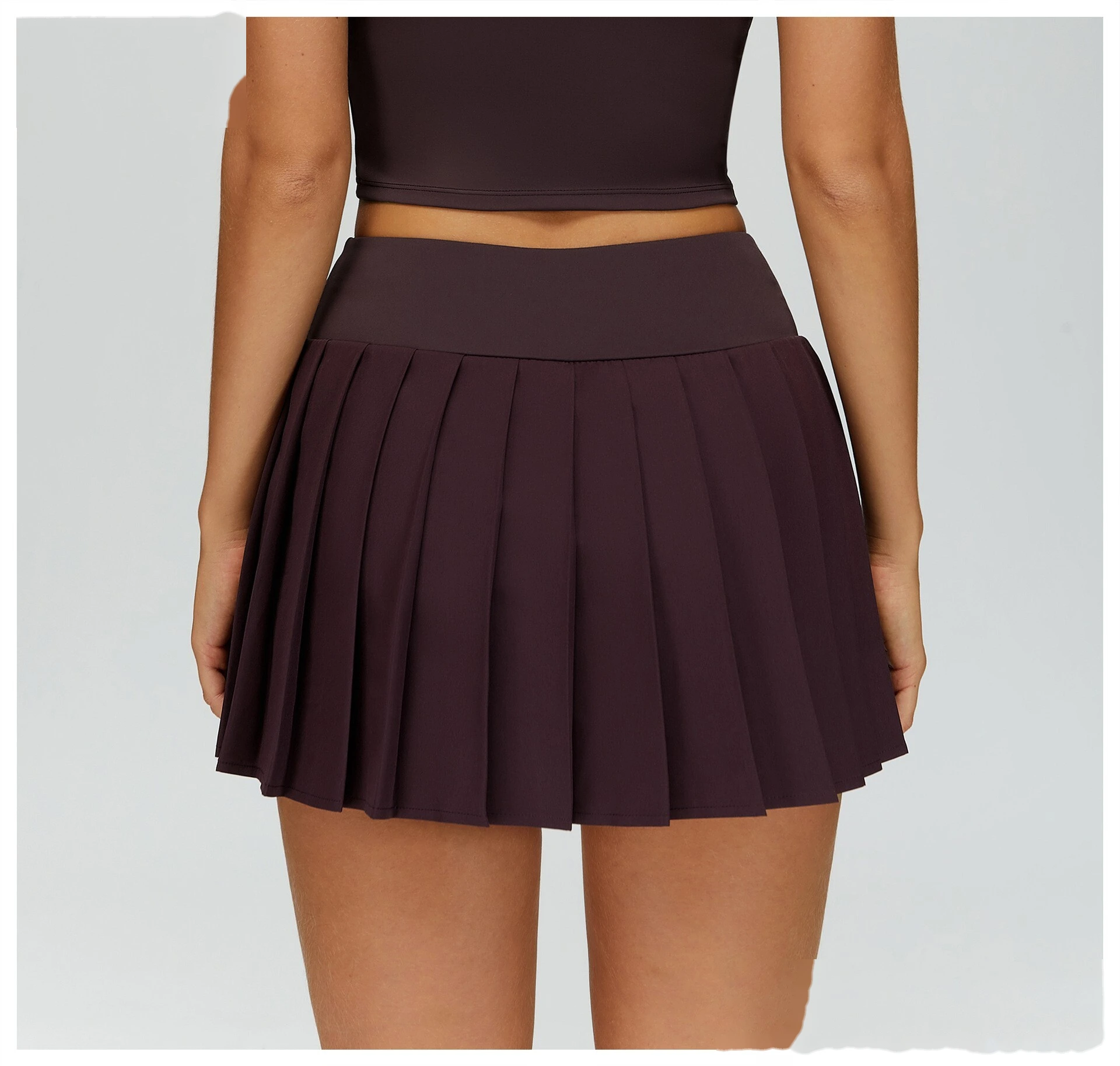 Custom Women’s Fake Two-Piece Pleated Skirt - Naked-Feel Anti-Chafing Yoga Tennis Running Fitness Skirt detail