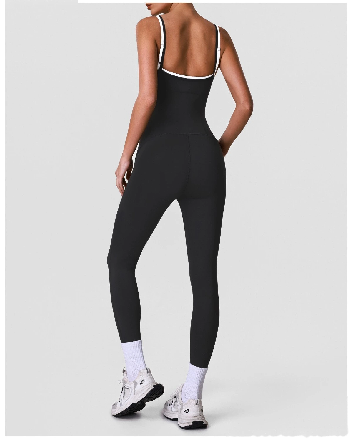 Adjustable Thin Strap Beauty Back Sleeveless Yoga Bodysuit, Women Body Shaping Sports Jumpsuit detail