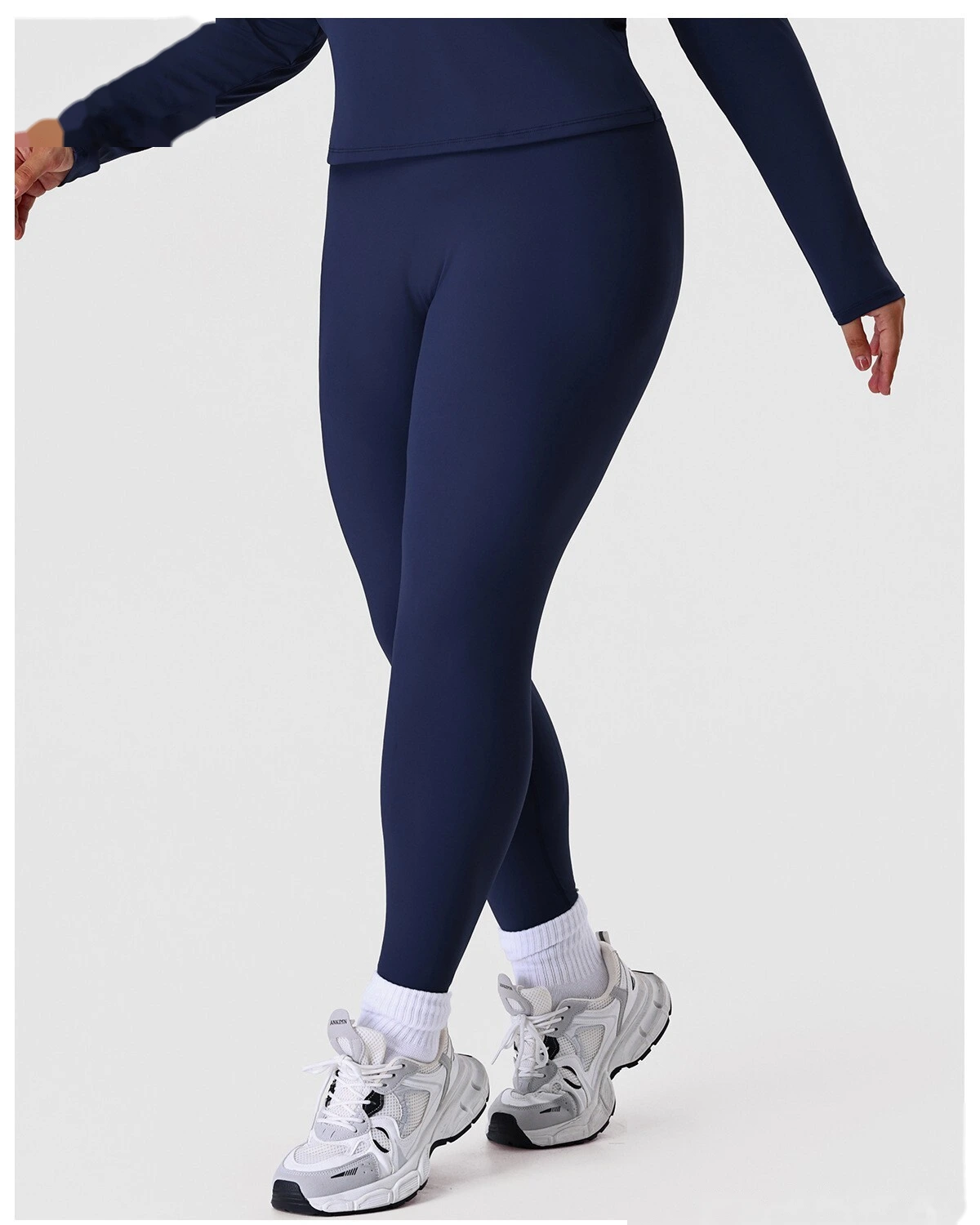 Women's Plus Size High-Waisted Yoga Leggings - Customizable Slimming Tummy Control Pants for Outdoor Fitness & Running detail