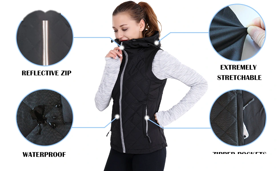 Thin hooded fashion vest women wear fashion Joker vest in autumn and winter. detail