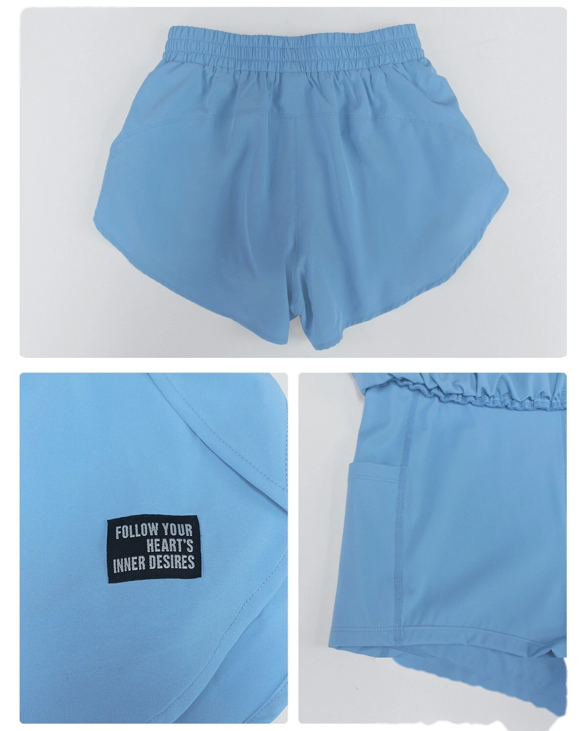 Women's Anti-Exposure Yoga Shorts with Liner, Summer Quick Dry Sports Tennis Running Fitness Pants detail