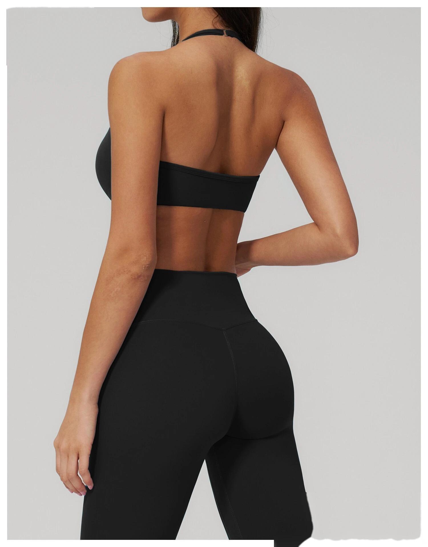 Custom Women's Beauty Back Sports Bra High Waist Butt Lifting Yoga Leggings 2 Piece Workout Set detail