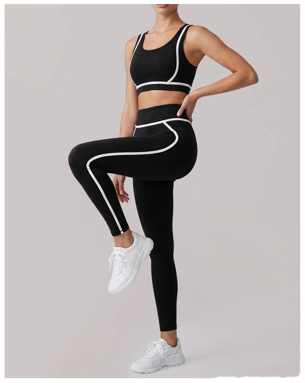 Custom sports fitness pants women's summer Pilates yoga pants running tights detail