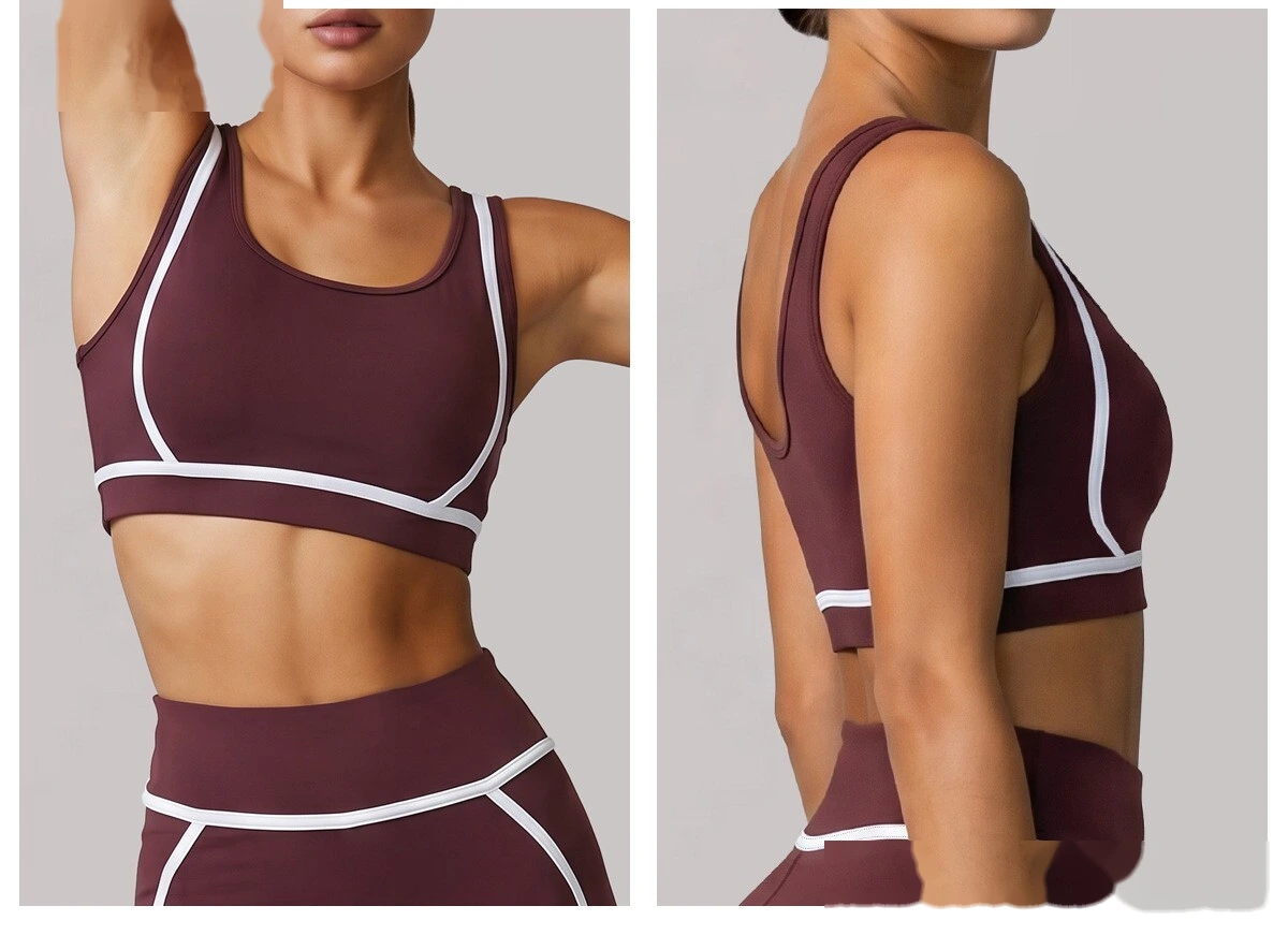 Customized contrast color sports bra women's running high-strength yoga clothing fitness bra vest Manufacturer detail