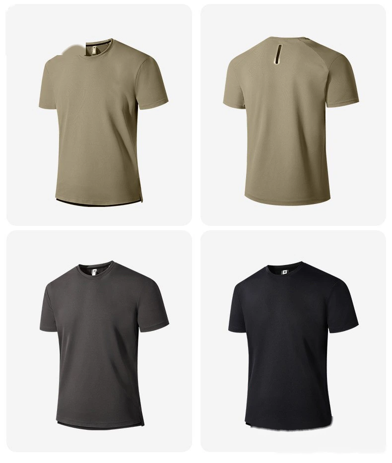 Custom Men’s 7A Antibacterial Lightweight Ice Silk Tee Loose Fit Seamless Plus Size Cool Dry Athletic Shirt detail