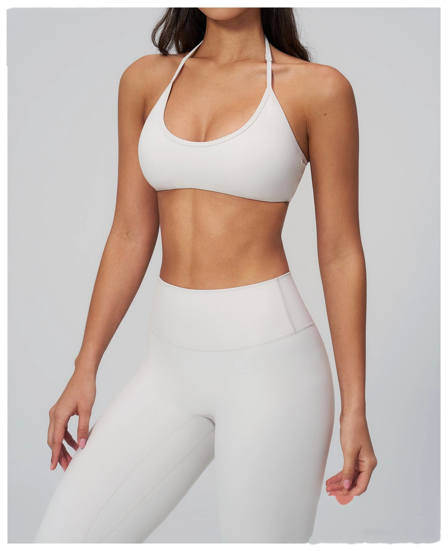 Custom Women's Beauty Back Sports Bra High Waist Butt Lifting Yoga Leggings 2 Piece Workout Set detail