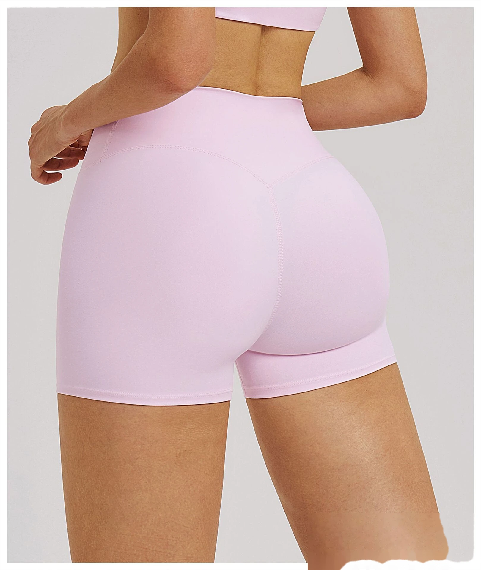 Custom Cross Waist Yoga Shorts - Women's Fleece Lined Tight High-Waisted Gym Running Outdoor Sports Shorts detail
