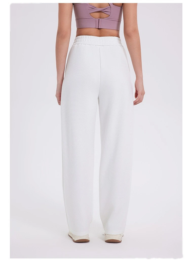 Custom-made women's comfortable underwear thickened high waist straight wide leg sports casual pants detail