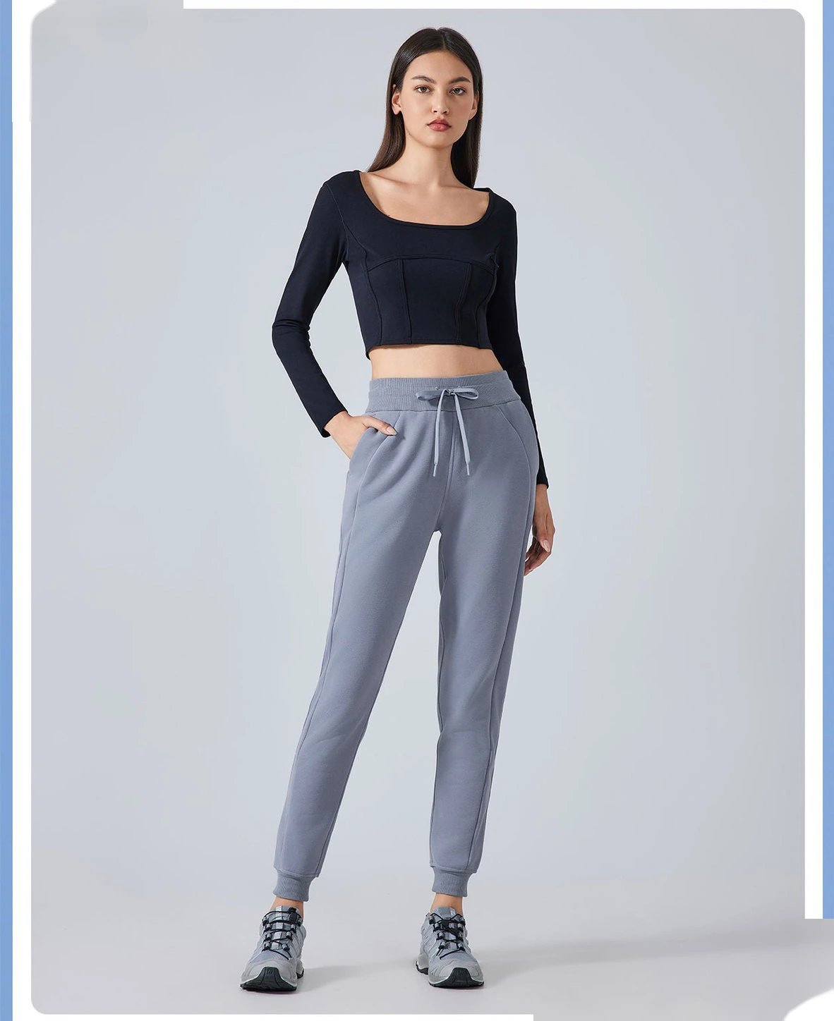 Customized sports, running and fitness long sleeves and short slim yoga clothes tops detail