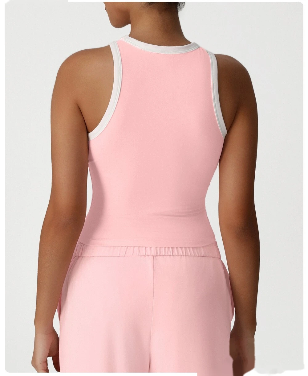 Customized high elastic slim vest running underwear new fashion contrast top fitness sports vest detail