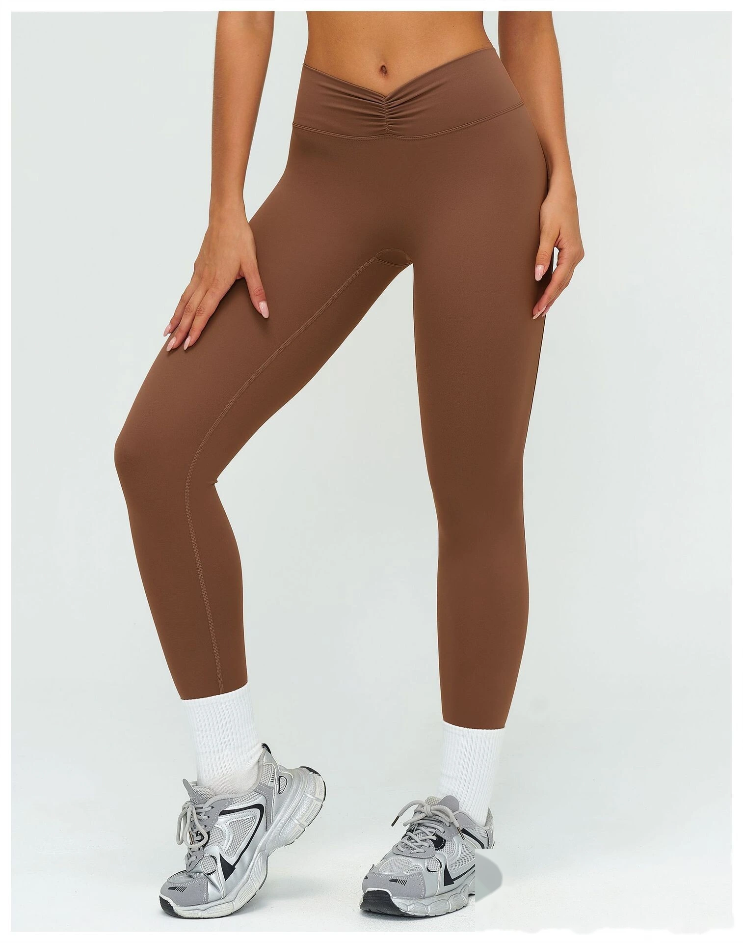 Women's Customizable High-Waisted Yoga Pants - High-Stretch Tight Slimming Long Leggings for Outdoor Running & Fitness detail