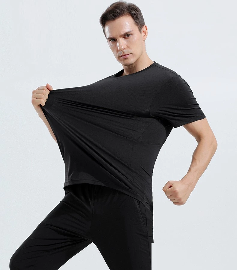 Custom mens quick-drying breathable elastane sports t-shirts detail