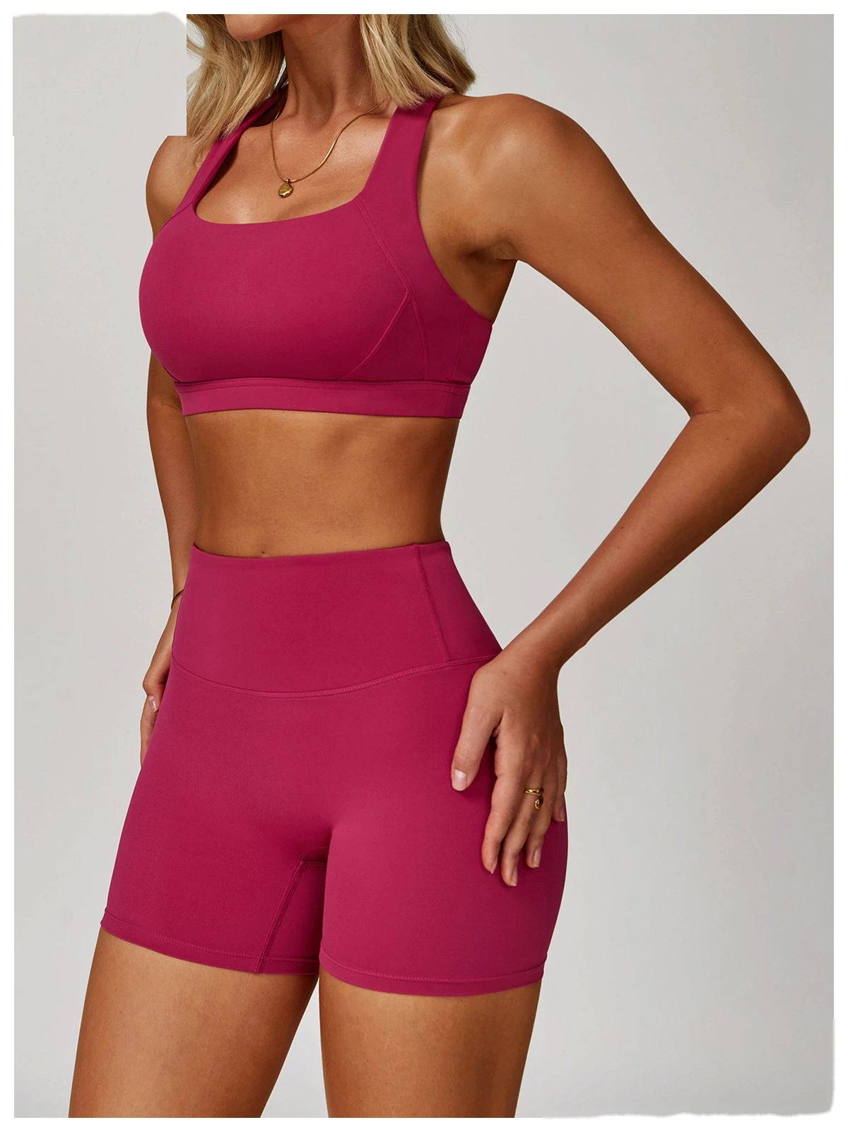 Custom tight yoga vest sports bra high-intensity Pilates running outdoor fitness clothes women - allni detail
