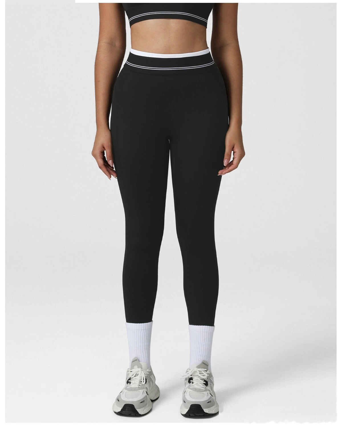 Women's Customizable Naked - Feeling Yoga Pants - High-Waisted Color Block Butt-Lifting Slim-Fit Workout Leggings detail