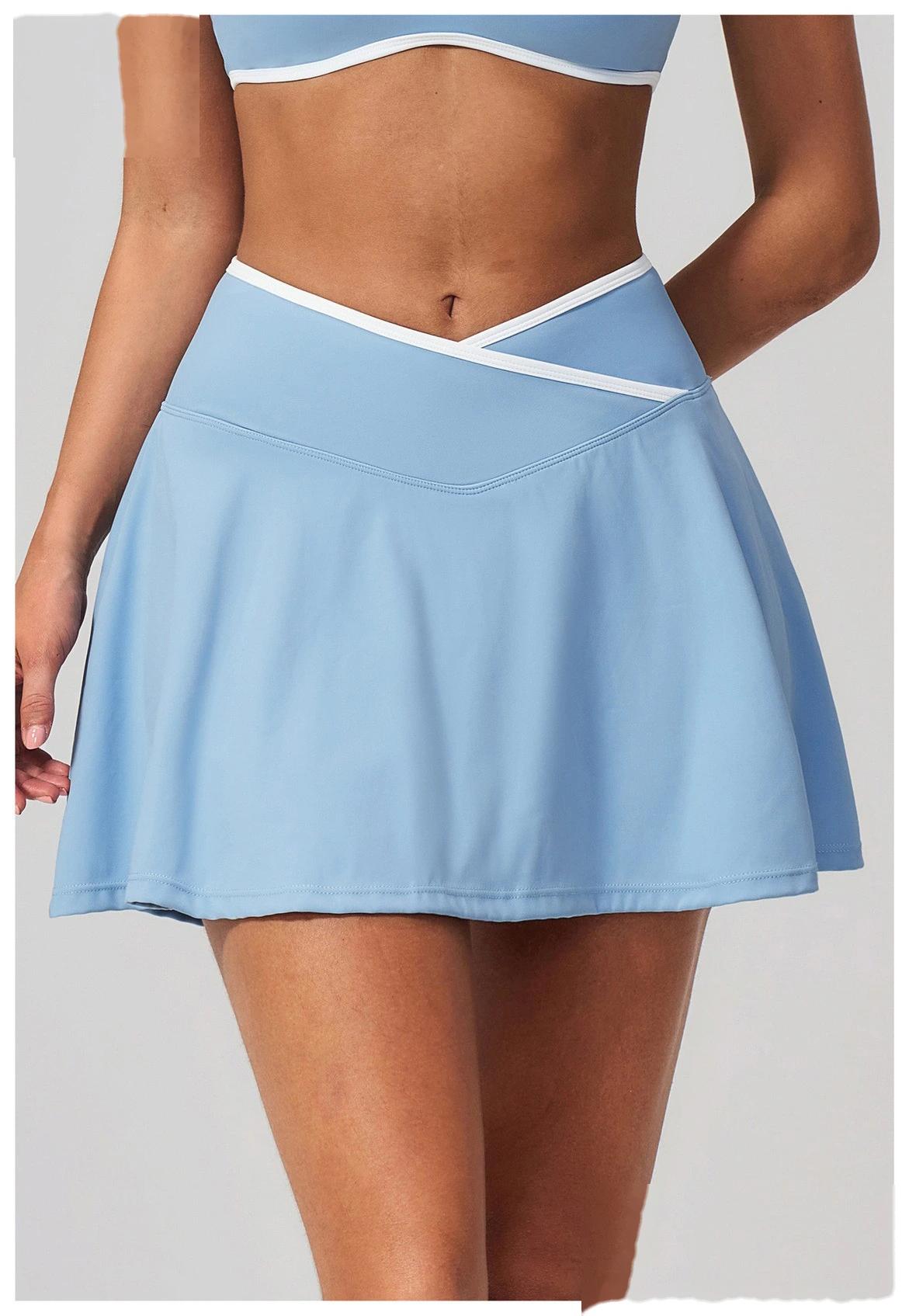 Women Pleated Sports Skort, Naked Feel Anti-Exposure Tennis Skirt for Yoga Fitness Daily Wear detail